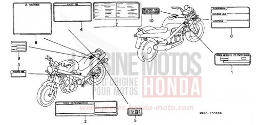 CAUTION LABEL NTV650V de 1997